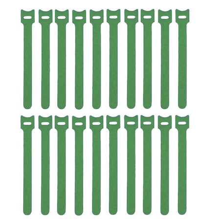 Kable Kontrol Hook and Loop Fastener Wrap, 7 in, 1/2 in W, Green, 20 PK HLT050X7-20-GREEN
